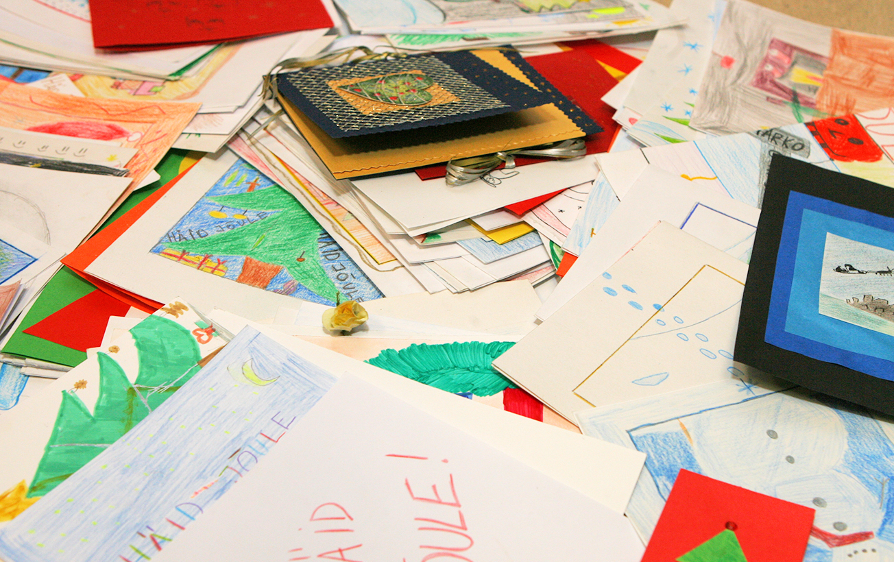 Põhikooli õpilased joonistasid ühtekokku ligi 150 jõulukaarti