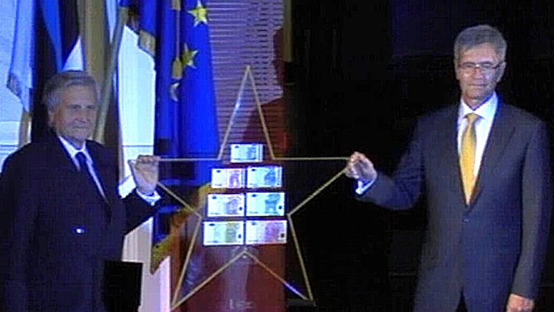 Trichet ja Lipstok eurotähega (foto: ERR)
